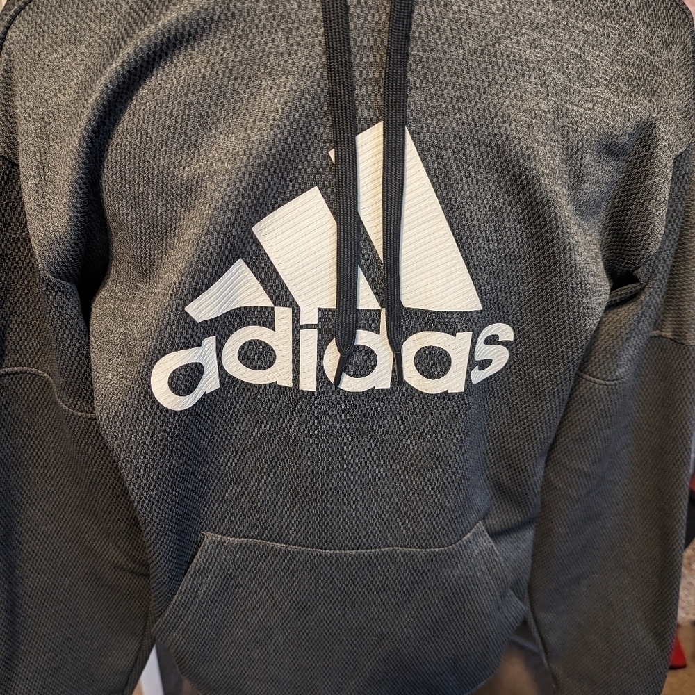 Adidas light black grey long sleeve hoodie